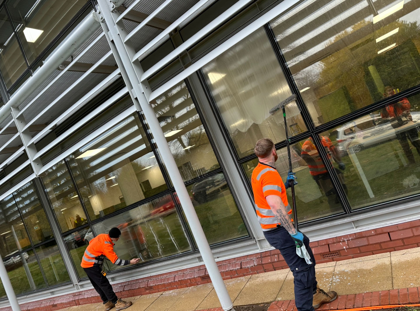 Window cleaning a commercial property